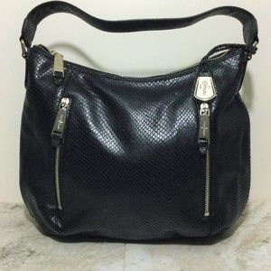 Cole Haan Black Snakeskin Hobo Shoulder Bag